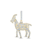 10kt Yellow Gold Men's Round Diamond Goat Charm Pendant 1/2 Cttw - A Majestic Symbol of Strength and Style - Splendid Jewellery