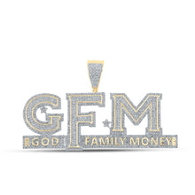 Load image into Gallery viewer, 10kt Yellow Gold Men's Round Diamond God Family Money GFM Charm Pendant - 3 Cttw | Splendid Jewellery - Splendid Jewellery