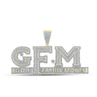 10kt Yellow Gold Men's Round Diamond God Family Money GFM Charm Pendant - 3 Cttw | Splendid Jewellery - Splendid Jewellery