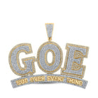 10kt Yellow Gold Men's Round Diamond God Over Everything Charm Pendant - 2 - 1/3 Cttw - Splendid Jewellery