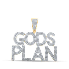 Load image into Gallery viewer, 10kt Yellow Gold Men's Round Diamond "God's Plan" Charm Pendant - 1 Cttw - Splendid Jewellery