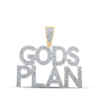 10kt Yellow Gold Men's Round Diamond "God's Plan" Charm Pendant - 1 Cttw - Splendid Jewellery