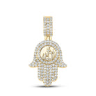 10kt Yellow Gold Men's Round Diamond Hamsa Allah Charm Pendant - 3 Cttw | Splendid Jewellery - Splendid Jewellery