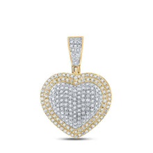 Load image into Gallery viewer, 10kt Yellow Gold Men's Round Diamond Heart Charm Pendant - 3/4 Cttw | Splendid Jewellery - Splendid Jewellery