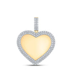 10kt Yellow Gold Men's Round Diamond Heart Memory Charm Pendant - 2 Cttw - Splendid Jewellery