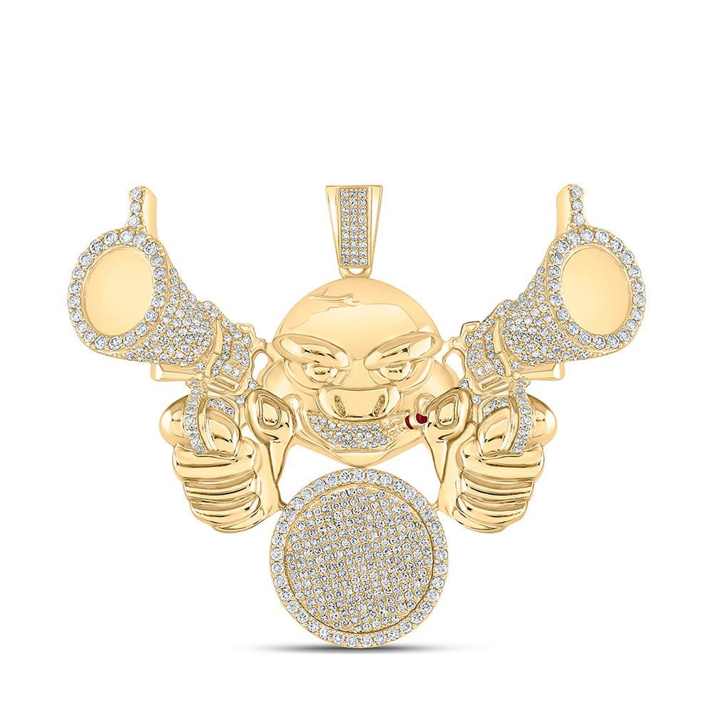 10kt Yellow Gold Men's Round Diamond Hold Up Charm Pendant - Captivating Brilliance - Splendid Jewellery