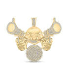 10kt Yellow Gold Men's Round Diamond Hold Up Charm Pendant - Captivating Brilliance - Splendid Jewellery