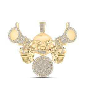 10kt Yellow Gold Men's Round Diamond Hold Up Charm Pendant - Captivating Brilliance - Splendid Jewellery