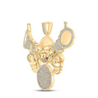 10kt Yellow Gold Men's Round Diamond Hold Up Charm Pendant - Captivating Brilliance - Splendid Jewellery