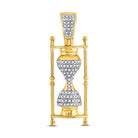 10kt Yellow Gold Men's Round Diamond Hourglass Charm Pendant 1/3 Cttw - A Timeless Treasure - Splendid Jewellery