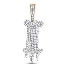 Load image into Gallery viewer, 10kt Yellow Gold Men's Round Diamond I Drip Letter Charm Pendant - Captivating Elegance product  Top View from Splendid Jewellery