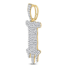 Load image into Gallery viewer, 10kt Yellow Gold Men's Round Diamond I Drip Letter Charm Pendant - Captivating Elegance - Splendid Jewellery