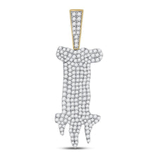 Load image into Gallery viewer, 10kt Yellow Gold Men's Round Diamond I Drip Letter Charm Pendant - Captivating Elegance - Splendid Jewellery