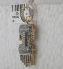 10kt Yellow Gold Men's Round Diamond I Dripping Letter Charm Pendant - 3/4 Cttw | Splendid Jewellery product Side View from Splendid Jewellery