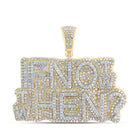 10kt Yellow Gold Men's Round Diamond IF NOT NOW THEN WHEN Charm Pendant 2 - 5/8 Cttw | Splendid Jewellery - Splendid Jewellery