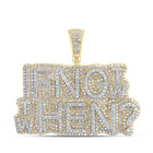 10kt Yellow Gold Men's Round Diamond IF NOT NOW THEN WHEN Charm Pendant 2 - 5/8 Cttw | Splendid Jewellery - Splendid Jewellery