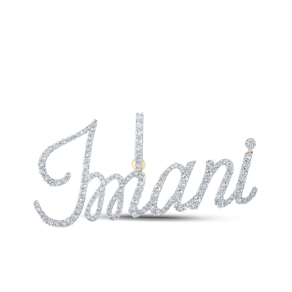 10kt Yellow Gold Men's Round Diamond Imani Charm Pendant - 3/4 Cttw | Splendid Jewellery - Splendid Jewellery