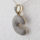 10kt Yellow Gold Men's Round Diamond Initial C Letter Charm Pendant 3/4 Cttw - A Dazzling Statement of Personalized Style product Side View from Splendid Jewellery
