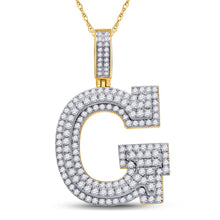 Load image into Gallery viewer, 10kt Yellow Gold Men's Round Diamond Initial G Charm Pendant 2 Cttw | Splendid Jewellery - Splendid Jewellery