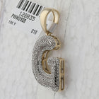 10kt Yellow Gold Men's Round Diamond Initial G Letter Charm Pendant 1/2 Cttw - A Dazzling Statement of Individuality product Side View from Splendid Jewellery