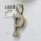 10kt Yellow Gold Men's Round Diamond Initial P Charm Pendant - 1 - 5/8 Cttw | Splendid Jewellery - Splendid Jewellery