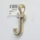 10kt Yellow Gold Men's Round Diamond J Initial Charm Pendant - 1-1/4 Cttw product Side View from Splendid Jewellery