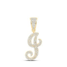 10kt Yellow Gold Men's Round Diamond J Initial Letter Pendant 3/4 Cttw - A Dazzling Statement of Individuality - Splendid Jewellery