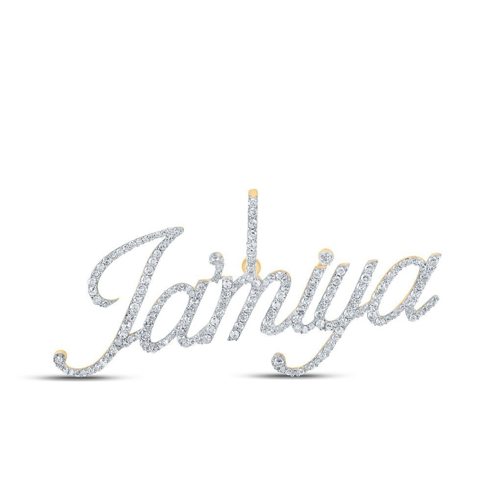 10kt Yellow Gold Men's Round Diamond Jamiya Charm Pendant - 7/8 Cttw | Splendid Jewellery - Splendid Jewellery