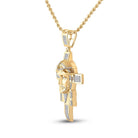 10kt Yellow Gold Men's Round Diamond Jesus Face Cross Charm Pendant - 1 - 1/4 Cttw | Splendid Jewellery - Splendid Jewellery