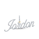 10kt Yellow Gold Men's Round Diamond Jordan Charm Pendant - 7/8 Cttw - Splendid Jewellery