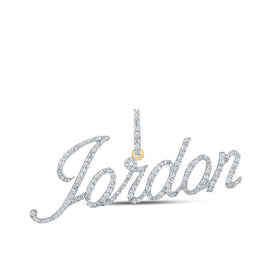 10kt Yellow Gold Men's Round Diamond Jordan Charm Pendant - 7/8 Cttw - Splendid Jewellery