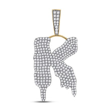 Load image into Gallery viewer, 10kt Yellow Gold Men's Round Diamond K Drip Letter Charm Pendant - 2 - 1/2 Cttw | Splendid Jewellery - Splendid Jewellery