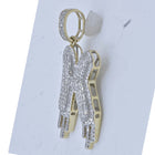 10kt Yellow Gold Men's Round Diamond K Dripping Letter Charm Pendant - 3/4 Cttw - Splendid Jewellery