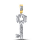 10kt Yellow Gold Men's Round Diamond Key Charm Pendant - Captivating Elegance  Top View from Splendid Jewellery