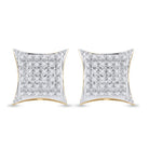 10kt Yellow Gold Men's Round Diamond Kite Square Earrings 1/5 Cttw | Exquisite Diamond Jewelry - Splendid Jewellery