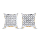 10kt Yellow Gold Men's Round Diamond Kite Square Earrings 1/5 Cttw | Exquisite Diamond Jewelry - Splendid Jewellery
