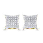 10kt Yellow Gold Men's Round Diamond Kite Square Earrings 1/5 Cttw | Exquisite Diamond Jewelry - Splendid Jewellery