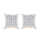 10kt Yellow Gold Men's Round Diamond Kite Square Earrings 1/5 Cttw | Exquisite Diamond Jewelry - Splendid Jewellery