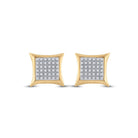10kt Yellow Gold Men's Round Diamond Kite Square Earrings 1/5 Cttw | Striking Gems - Splendid Jewellery