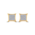 10kt Yellow Gold Men's Round Diamond Kite Square Earrings 1/5 Cttw | Striking Gems - Splendid Jewellery