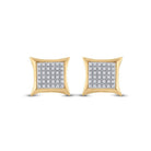 10kt Yellow Gold Men's Round Diamond Kite Square Earrings 1/5 Cttw | Striking Gems - Splendid Jewellery