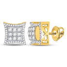 10kt Yellow Gold Men's Round Diamond Kite Square Earrings 5/8 Cttw | Exquisite Diamond Jewelry - Splendid Jewellery