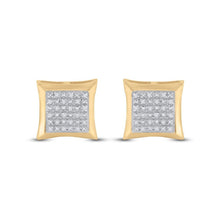 Load image into Gallery viewer, 10kt Yellow Gold Men's Round Diamond Kite Square Earrings - Dazzling Brilliance - Splendid Jewellery