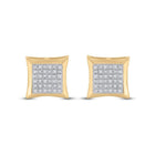 10kt Yellow Gold Men's Round Diamond Kite Square Earrings - Dazzling Brilliance - Splendid Jewellery
