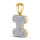 10kt Yellow Gold Men's Round Diamond Letter I Bubble Initial Charm Pendant - 1/2 Cttw | Splendid Jewellery - Splendid Jewellery