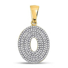 10kt Yellow Gold Men's Round Diamond Letter O Bubble Initial Charm Pendant 5/8 Cttw | Splendid Jewellery - Splendid Jewellery