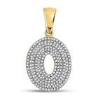 10kt Yellow Gold Men's Round Diamond Letter O Bubble Initial Charm Pendant 5/8 Cttw | Splendid Jewellery - Splendid Jewellery
