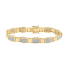 10kt Yellow Gold Men's Round Diamond Link Bracelet - 1.5 Ct.t.w. - Splendid Jewellery
