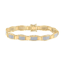 Load image into Gallery viewer, 10kt Yellow Gold Men's Round Diamond Link Bracelet - 1.5 Ct.t.w. - Splendid Jewellery
