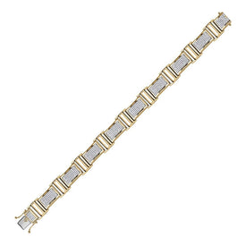 10kt Yellow Gold Men's Round Diamond Link Bracelet - 2 Cttw | Splendid Jewellery Collection - Splendid Jewellery